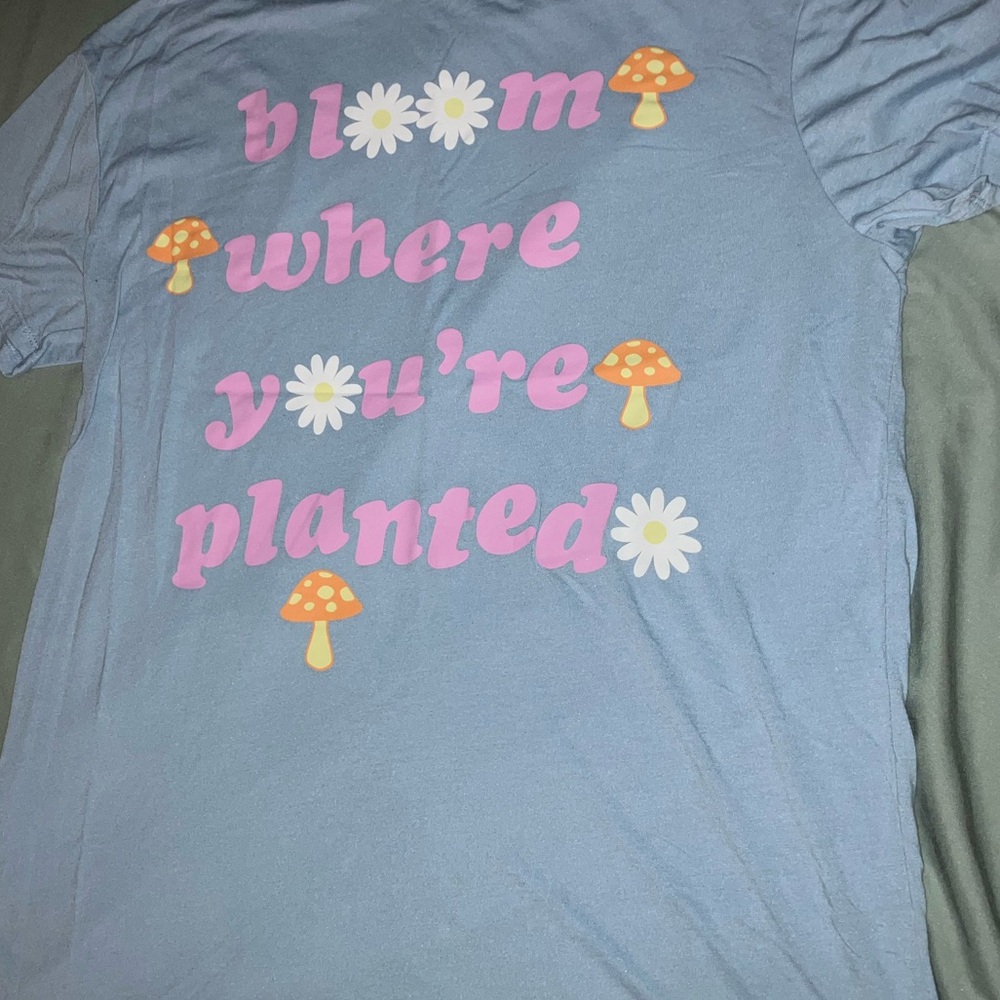 Size L Light Blue Short NightGown Bloom Where Your Planted